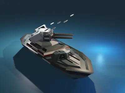 War ship  Low-poly 3D model