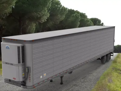 Low Poly Trailer 15K Faces Low-poly 3D model