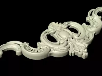 Central decor ornament for furniture 3D model 1151