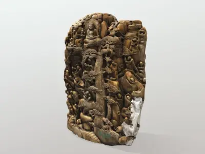 Chinese Carved stone statue Free 3D model