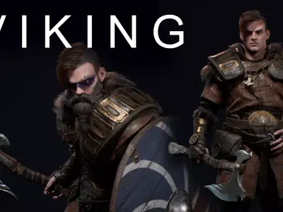 Viking 4 Warrior Low-poly 3D model