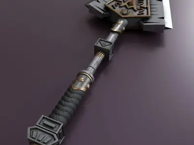 Fantasy style combat weapon B2 Low-poly 3D model
