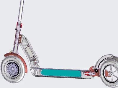 Intelligent lithium battery skateboard electric vehicle 3D print model