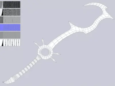 Curse blade Low-poly 3D model