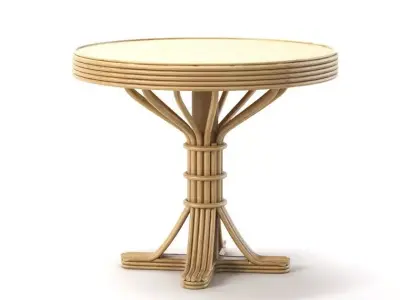 Rattan Dining Bistro Table 3D model