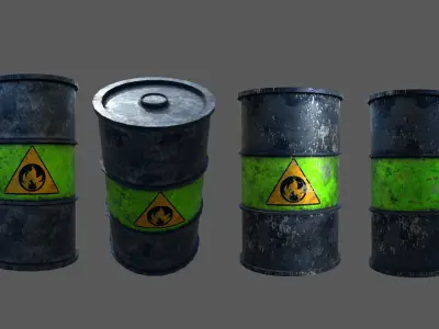 Oil Barrel Low-poly 3D model 6
