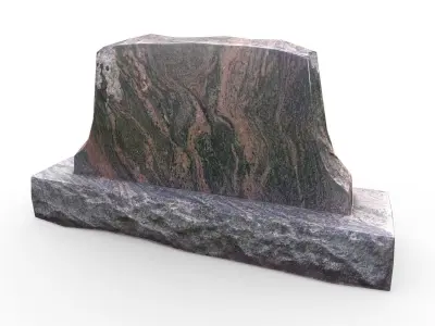 Gravestone Low-poly 3D model 9