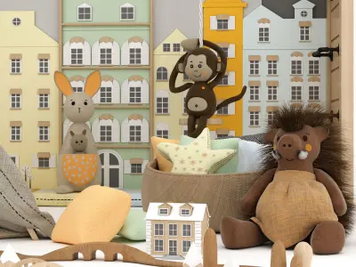 toys and furniture set 3D model purchase