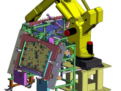 Automated sealing machine for automotive windshields 3D model