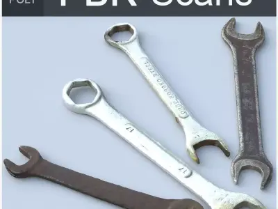 Wrenchs High Poly wrenches 3D model buy