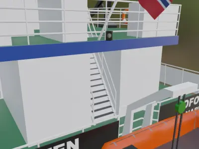 Norwegian Passenger Catamaran MS Ofoten Low-poly 3D model