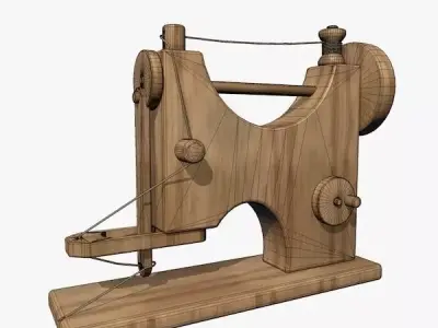 Wooden Sewing Machine  3D model