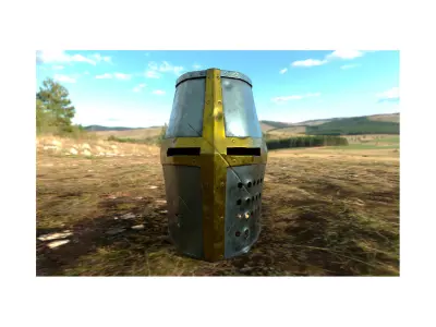 Medieval Helmet Low-poly 3D model get
