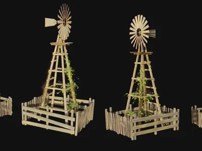 Farm Windmill Low-poly 3D model purchase
