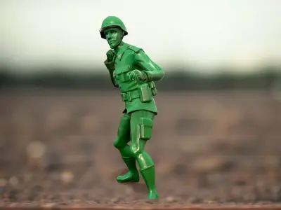 Green Soldier Figure model pack Low-poly 3D model