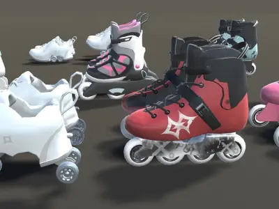 Inline Skaters Animations  Low-poly 3D model