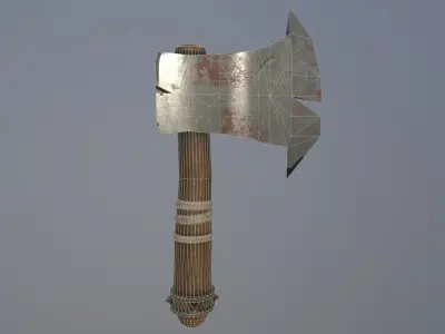 Small Viking Axe  Low-poly 3D model