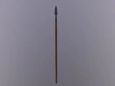 Spear 3D Model sword with wooden handle Low-poly 3D model