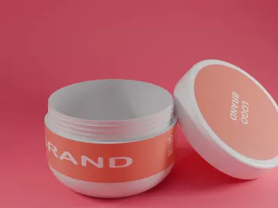 Cosmetic Jar Container Model Free low-poly 3D model