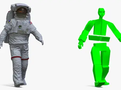 Spacesuit Extravehicular Mobility Unit EMU Rigged 3D model