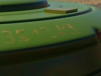 Rusty antipersonnel mine 3D model