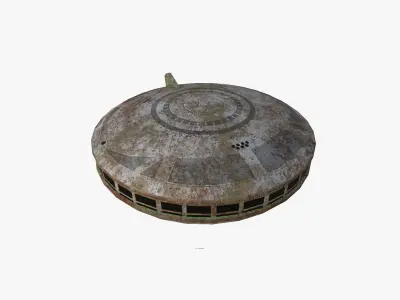 Alien Spaceship UFO A11 Abandoned - Sci Fi Spacecraft Design Low-poly 3D model