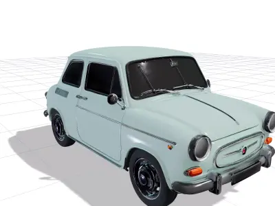 Retro Compact Car R3 3D model
