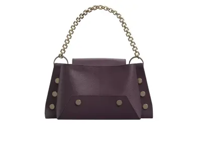 Burgundy Leather Chain Bag 3D model