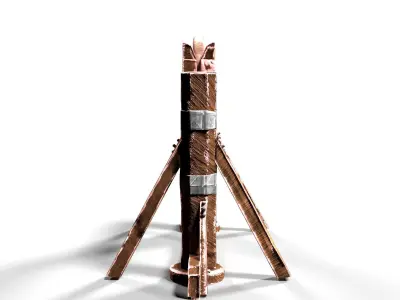 Pillory stocks Low-poly 3D model