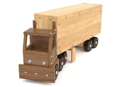 Wooden toy truck 29 3D model