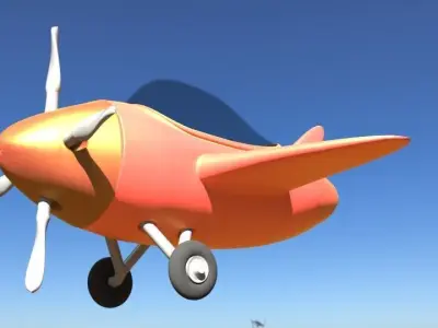 Airplane toy with propellers 3D model