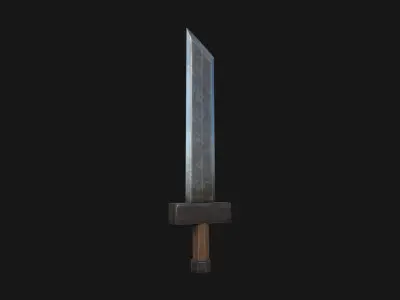 low poly sword Free low-poly 3D model 4