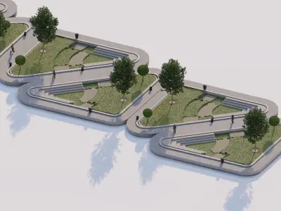 public park-Private Park Landscape 3D model 10