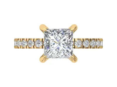 Long Princess Cut Ring 3D print model