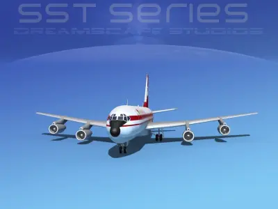 Boeing 707-320 SS Air Mauritius 3D model