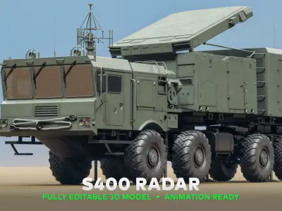 S400 Radar - Military Vehicle Low-poly 3D model