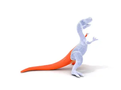 Orange Dinosaur Figure model pack Low-poly 3D model