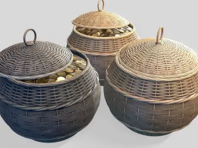 Basket 13 Low-poly 3D model