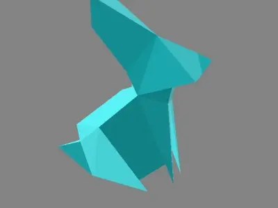 Origami Rabbit Low-poly 3D model