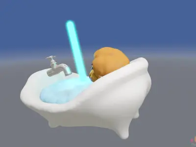 Kenobi Fun with LightSaber 3D model