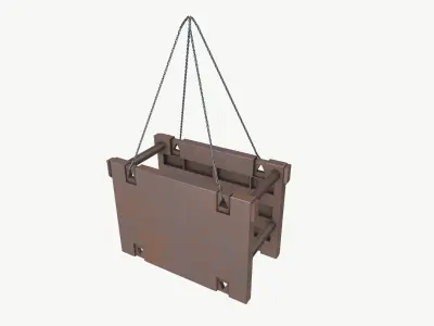 Chain and Hook Low-poly 3D model