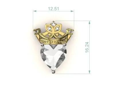 CROWN HEART 3D print model