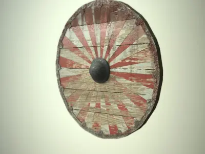 Low-Poly Viking Shield Editorial License Low-poly 3D model