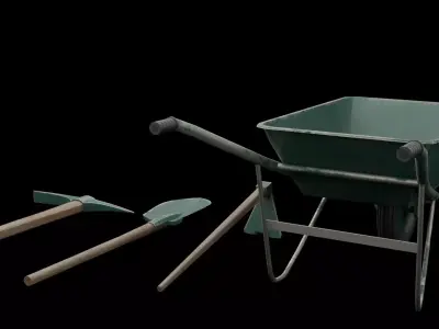 Excavation Tools Low-poly 3D model