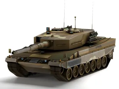 military tank Low-poly 3D model Low-poly