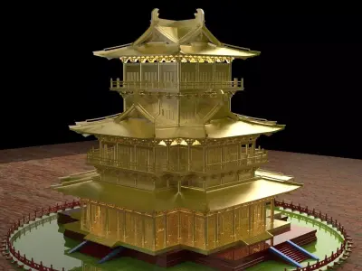 Chinese ancient house  3D model 15