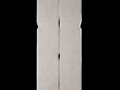 Low Poly Wood piece of with paint Low-poly 3D model