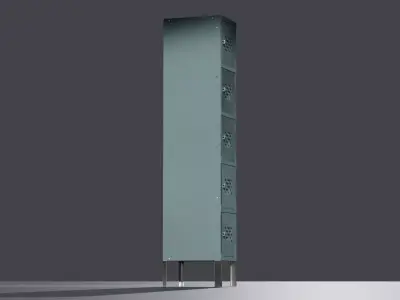 Steel Locker 002 Quint 3D model