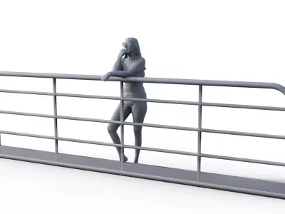 Girl on deck for ship model railway model or diorama 3D print model