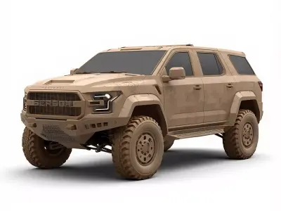 Realistic Sci-Fi Tactical Armored SUV Low-poly 3D model